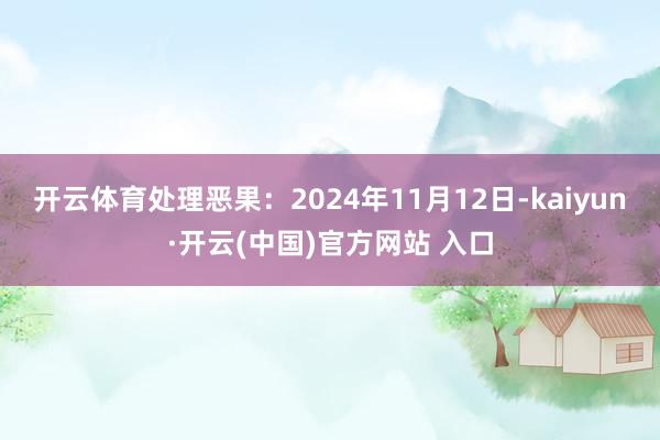 开云体育处理恶果：2024年11月12日-kaiyun·开云(中国)官方网站 入口